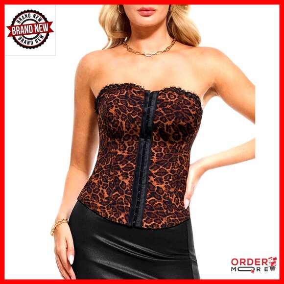 Lace Corset Top Detachable Straps Bustier Shapewear Y2K Chic Summer
